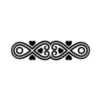 Elegant Black Decorative Border with Hearts vector