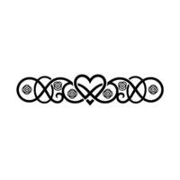 Celtic Heart Ornament, Elegant Border - Knotwork vector