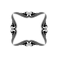 Elegant Black Frame, Intricate Swirls, Minimalist vector