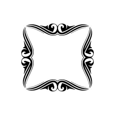 Elegant Black Frame, Intricate Swirls, Minimalist