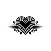 Intricate Heart Emblem, Vintage Style, Elegant vector