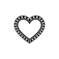 Intricate Heart Outline, Decorative Border, Minimalist vector