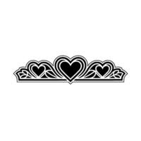 Intricate Heart Crown Emblem, Elegant Decorative Border vector