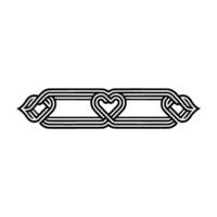 Intricate Celtic Heart Border, Minimalist - Knotwork vector