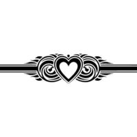 Elegant Heart Ornament, Vintage Element - Line vector