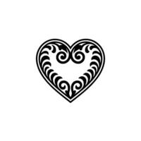 Intricate Ornamental Heart - Vintage Style Emblem vector