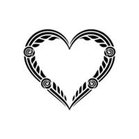 Intricate Heart Ornament, Decorative Border, Vintage Style vector