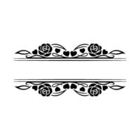 Elegant Floral Border, Vintage , Decorative Element - Roses, Hearts vector