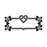 Elegant Deco Heart Frame with Roses Vintage Romance Illustration vector