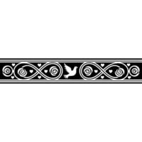 Elegant Black and White Dove Border, Vintage vector