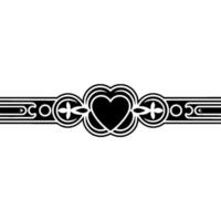 Intricate Celtic Heart Border, Vintage Style - Knotwork vector