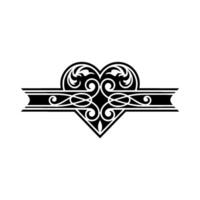 Intricate Heart Ornament, Vintage Element - Decorative vector
