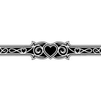 Intricate Celtic Heart Border, Vintage Element - Frame vector
