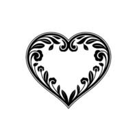 Intricate Floral Heart Border, Vintage Elegance - Ornament vector
