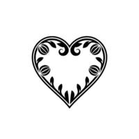 Elegant Heart Ornament, Vintage Floral - Scrollwork vector