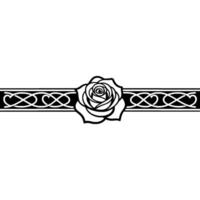 Elegant Rose Border, Celtic Motif, Black and White vector
