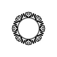 Elegant Floral Frame, Minimalist , Circular Motif - Ornament vector