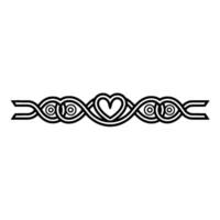 Intricate Celtic Border, Heart Motif, Vintage vector