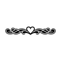 Elegant Heart Border, Vintage Element - Script vector