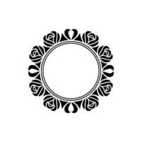 Intricate Floral Border, Minimalist , Circular Frame vector