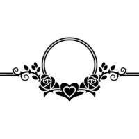 Elegant Floral Border, Vintage Romance, Decorative Element - Scroll vector