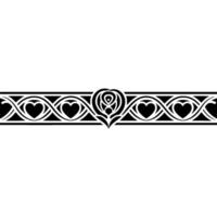 Intricate Celtic Border, Vintage Ornamentation, Decorative Element - Heart vector