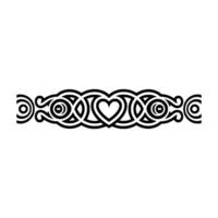 Celtic Heart Border Intricate Black - Line vector