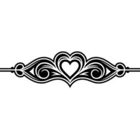 Elegant Heart Border, Vintage Decorative Element - Floral, Pattern vector