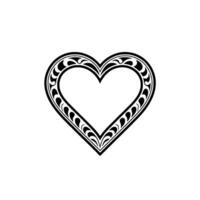 Intricate Heart Ornament, Vintage Style - Lineart vector