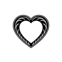 Intricate Black Heart Ornament, Minimalist - Geometric vector