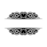 Intricate Heart Border, Vintage Decorative Element - Division vector