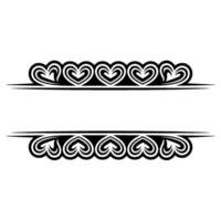 Elegant Heart Border, Decorative Divider, Minimalist vector