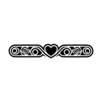 Intricate Black Heart Border, Vintage Element vector