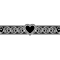 Elegant Celtic Heart Border, Vintage - Swirls vector