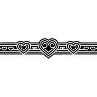 Elegant Heart Border, Vintage, Minimalist Line Art vector