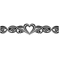Intricate Tribal Heart Border, Elegant Decorative Element - Celtic vector