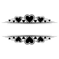 Elegant Heart Border, Romantic Element - Minimalist vector