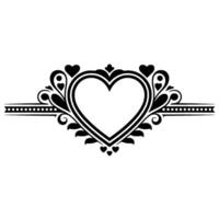 Elegant Heart Ornament, Vintage Element - Border vector