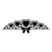 Elegant Heart Garland with Ribbon Decorative Border vector