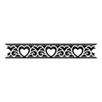 Intricate Heart Border, Vintage Ornamentation, Elegant - Pattern vector