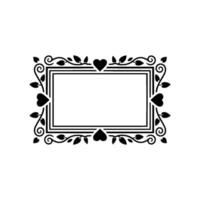 Elegant Heart Frame, Vintage Decorative Border - Scrollwork vector