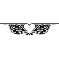 Elegant Floral Border, Vintage Romance, Decorative Element - Swirl vector
