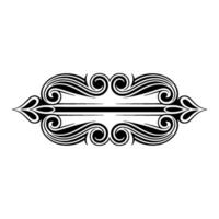 Elegant Black White Swirl Border Element, Vintage vector