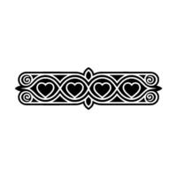 Intricate Celtic Heart Border, Vintage Element - Scroll vector