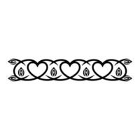 Celtic Heart Ornament Border, Intricate , Vintage Motif vector