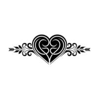 Intricate Heart Ornament, Elegant Decorative Element - Floral vector