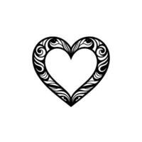 Intricate Heart Ornament, Elegant Floral - Minimalist vector