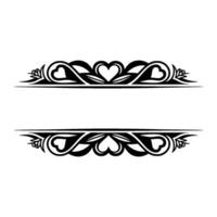 Elegant Black Decorative Border, Vintage Style - Lineart vector
