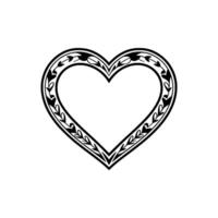 Intricate Heart Border, Vintage Romance Illustration - Pattern vector