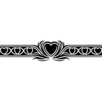 Intricate Celtic Heart Border, Vintage - Ornamental, Linear vector